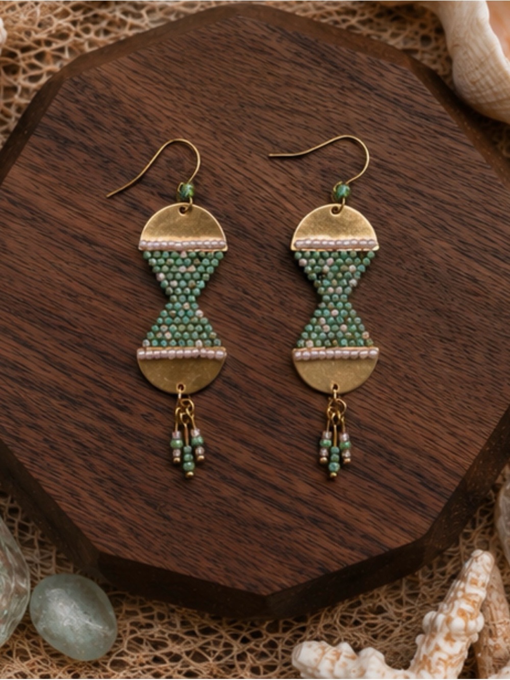 Handcrafted Hourglass Dangle Earrings